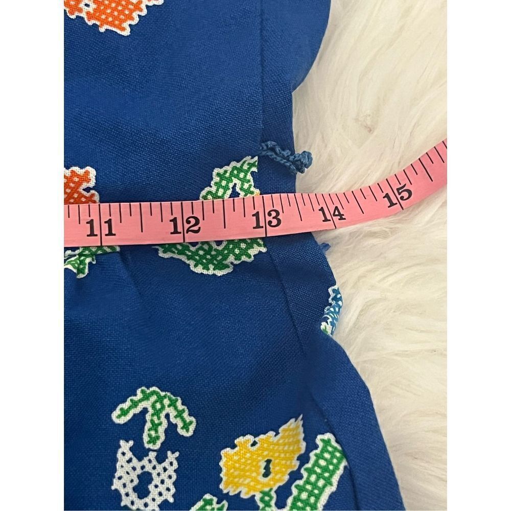 Malia Honolulu Vintage 60s Blue Floral Halter Dress XS - Picture 9 of 13